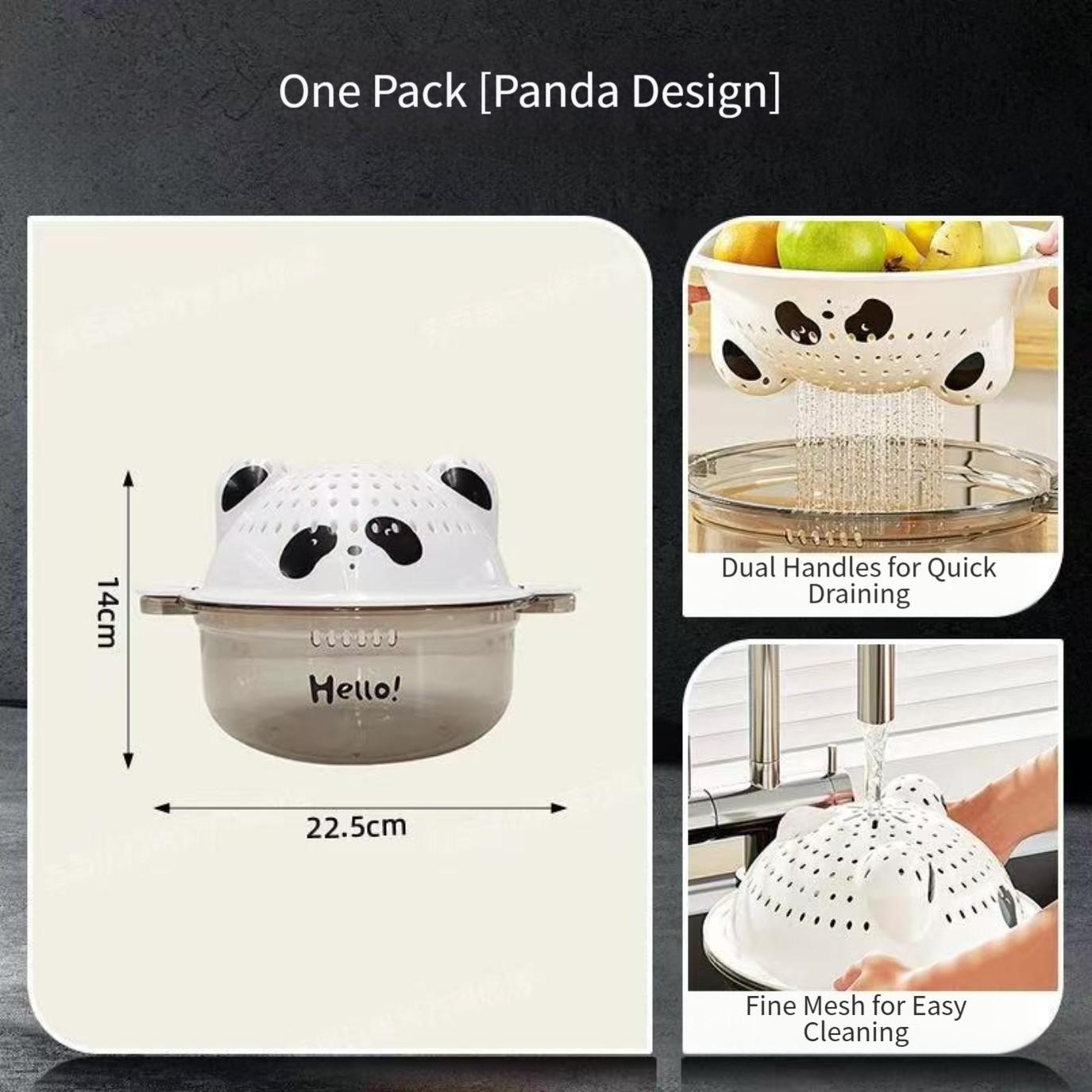 

Double Layer Drain Basket for Fruits Vegetables Quick Water Removal with Side Handles Hanging Design Suitable for Kitchen Use C