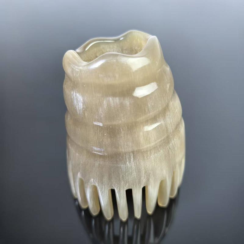 Wide Tooth Massage Comb Scalp Brush Horn Combs Gua Soother Ergonomic Handle Detangle Hair Dandruff Removal Massager For Home