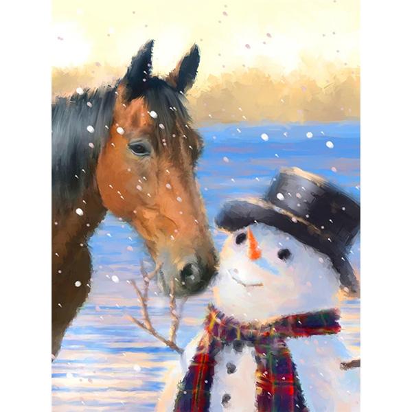 5D Diamond Painting Snowman Cartoon Diamond Embroidery Winter Landscape Art Rhinestone Mosaic Cross Stitch Christmas Decor
