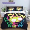 Invaderzim Pattern Bedding Quilt Set Quilt Cover Pillowcase Home Decoration Birthday Gift (1 * Duvet Cover + 2 * Pillowcase, Without Core)