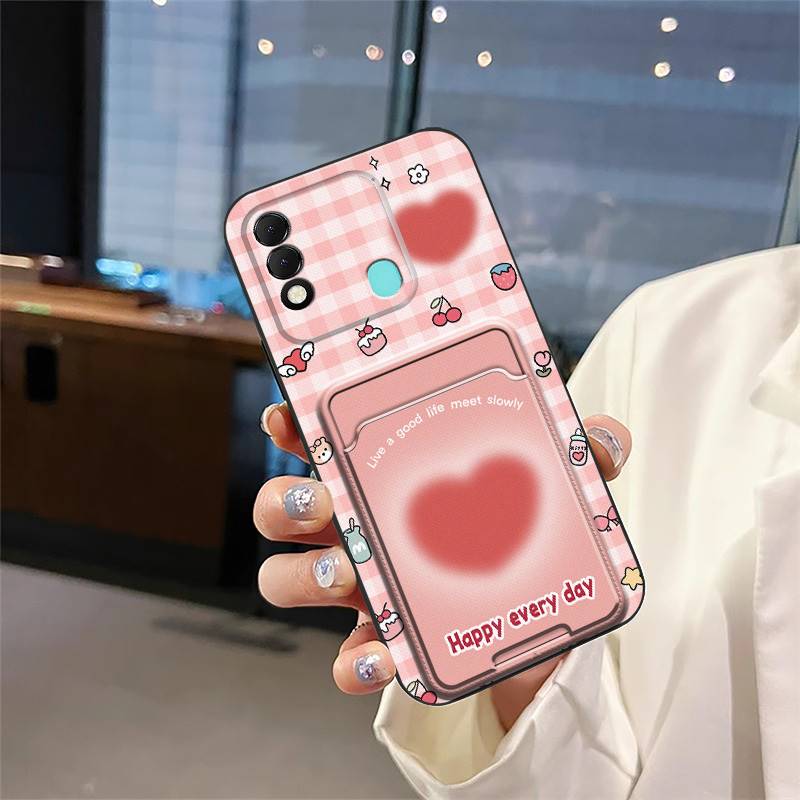 Silicone Cartoon Phone Case For Tecno Spark8/KG6 Dirt-resistant Shockproof Durable Back Cover Card sleeve Waterproof TPU