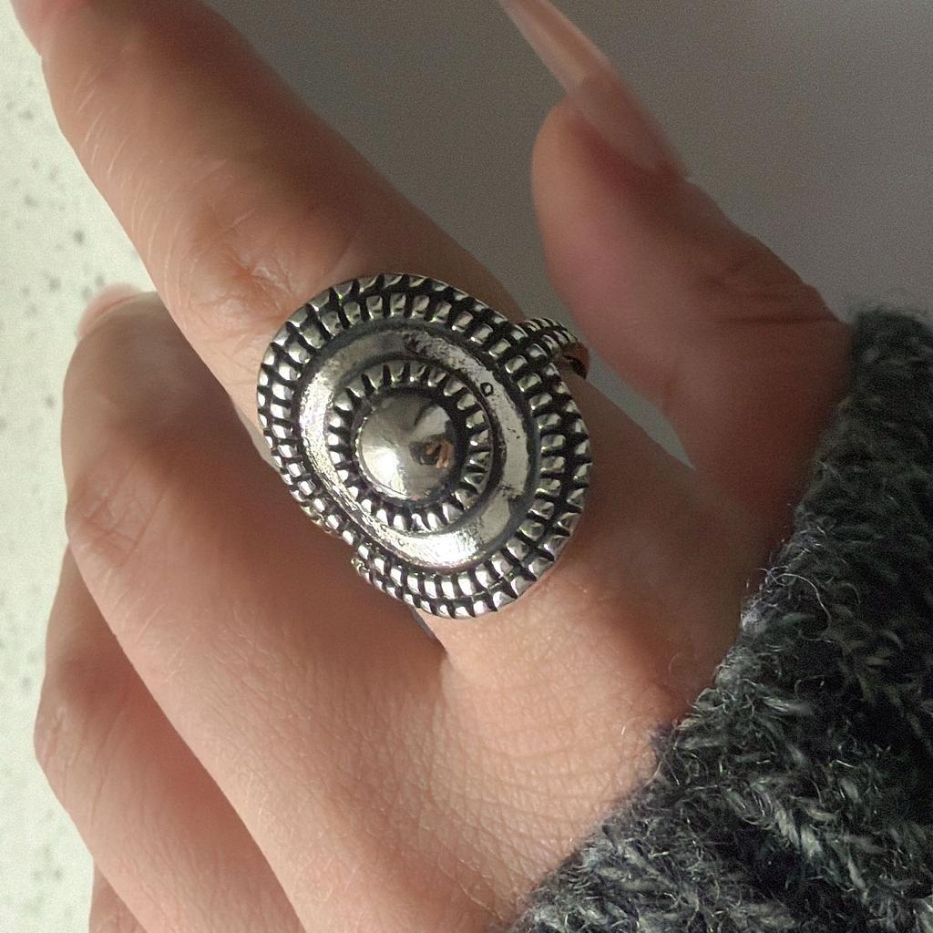 925 Silver Rings for Women Couple Minimalist Handmade Simple Wide Moon Ring Set Party Jewelry Gift Prevent Allergy