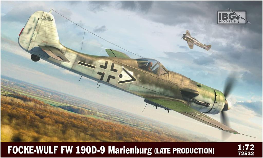 IBG 1/72 scale German Focke-Wulf Fw 190D-9 Fighter Plane, Final Production, Marienburg Factory, Plastic Model Kit, PB72532