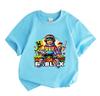 Kids Boys Girls 100% Cotton Crew Neck Short Sleeve T-Shirt, Cute Game Character Print Casual Soft Tees for Children Summer Daily Wear Party Gift Tops