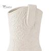 Rustic Desktop Ornament Western Cowboy Boot Vase, White Matte Relief Decorative Flower Pot, Vintage Art Piece PETG for Dried Flowers Home Decor