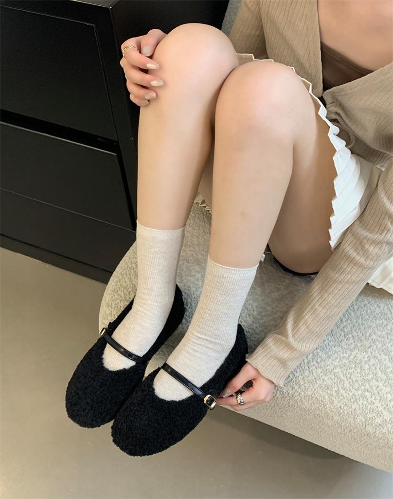 Inner 3cm Mary Jane Mao Mao Shoes Women's Shoes 2025 New Autumn and Winter Gentle Word with Doudou Shoes