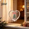 Holiday Romantic Space Decorations Heart Shaped Christmas Ornaments Crystal Santa Winter Scene Hanging Ornament Transparent Festive Porch Ornaments