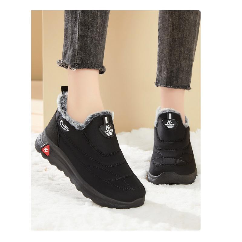 Fashion Mid To Old Age Cotton Shoes In Autumn and Winter Thick Plush  High Top Insulation  Soft Insulation  Comfortable Walking