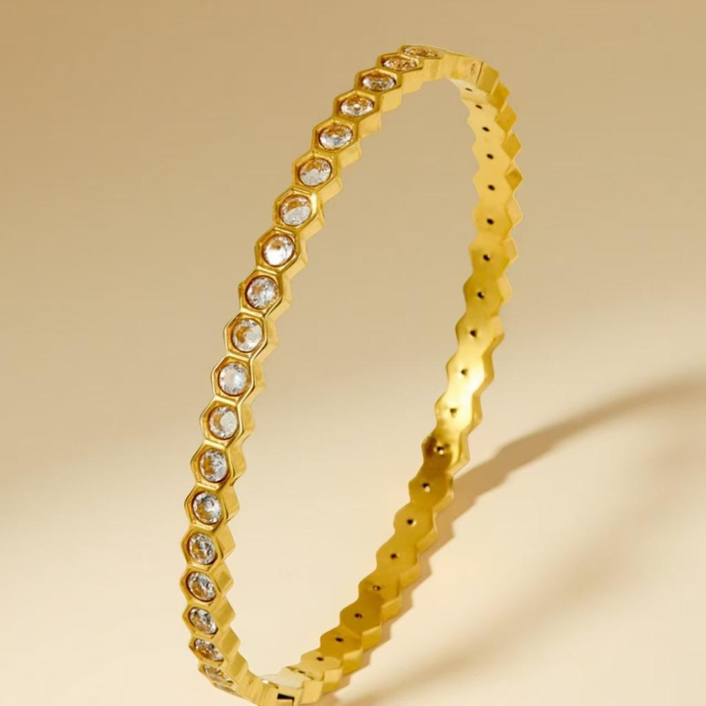 Hexagonal Rhombus Honeycomb Design Niche High-end Bracelet