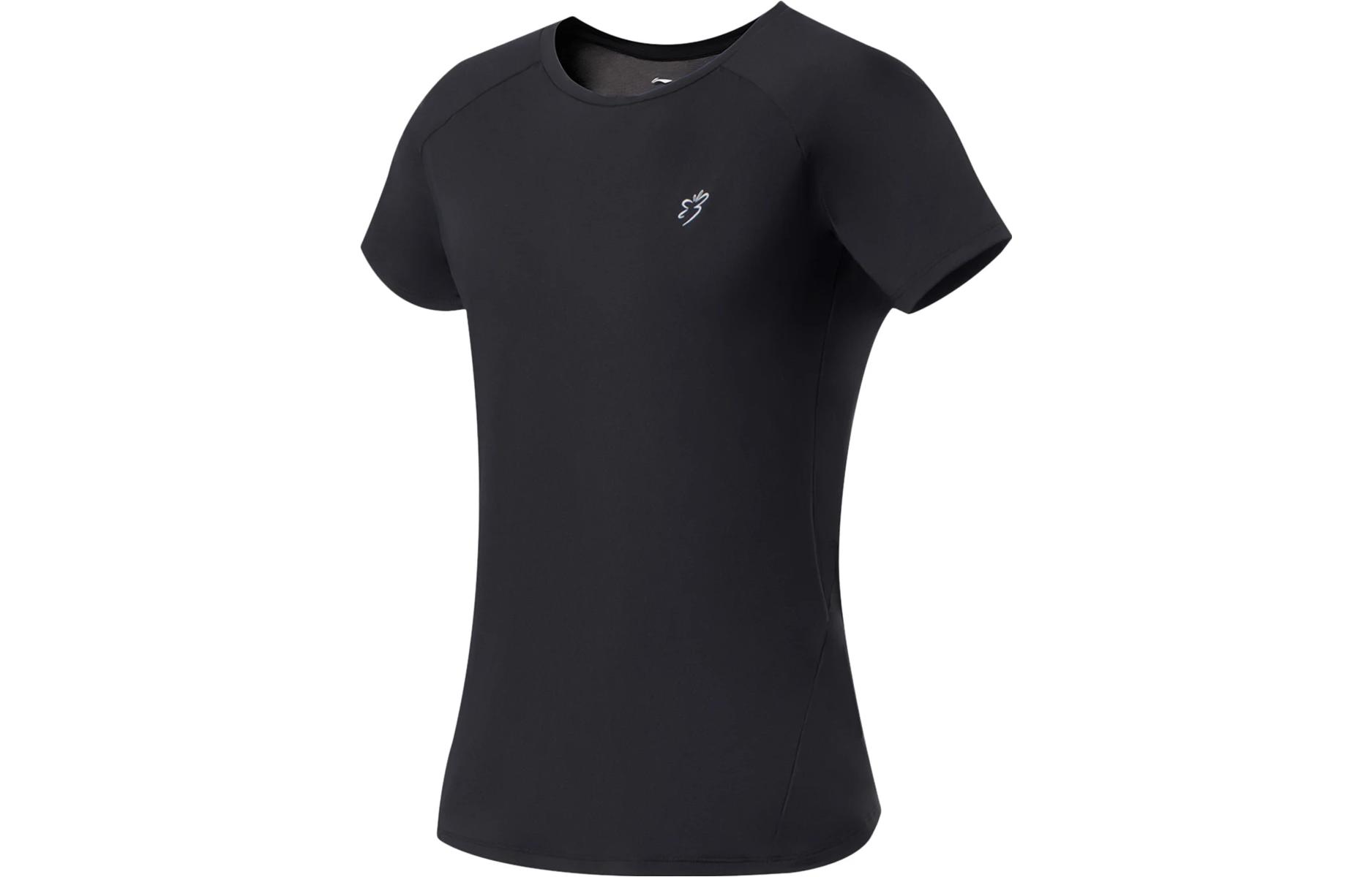 Женская черная футболка для тренировок Li Ning, с круглым вырезом, умеренная, ATSSA12-2 M