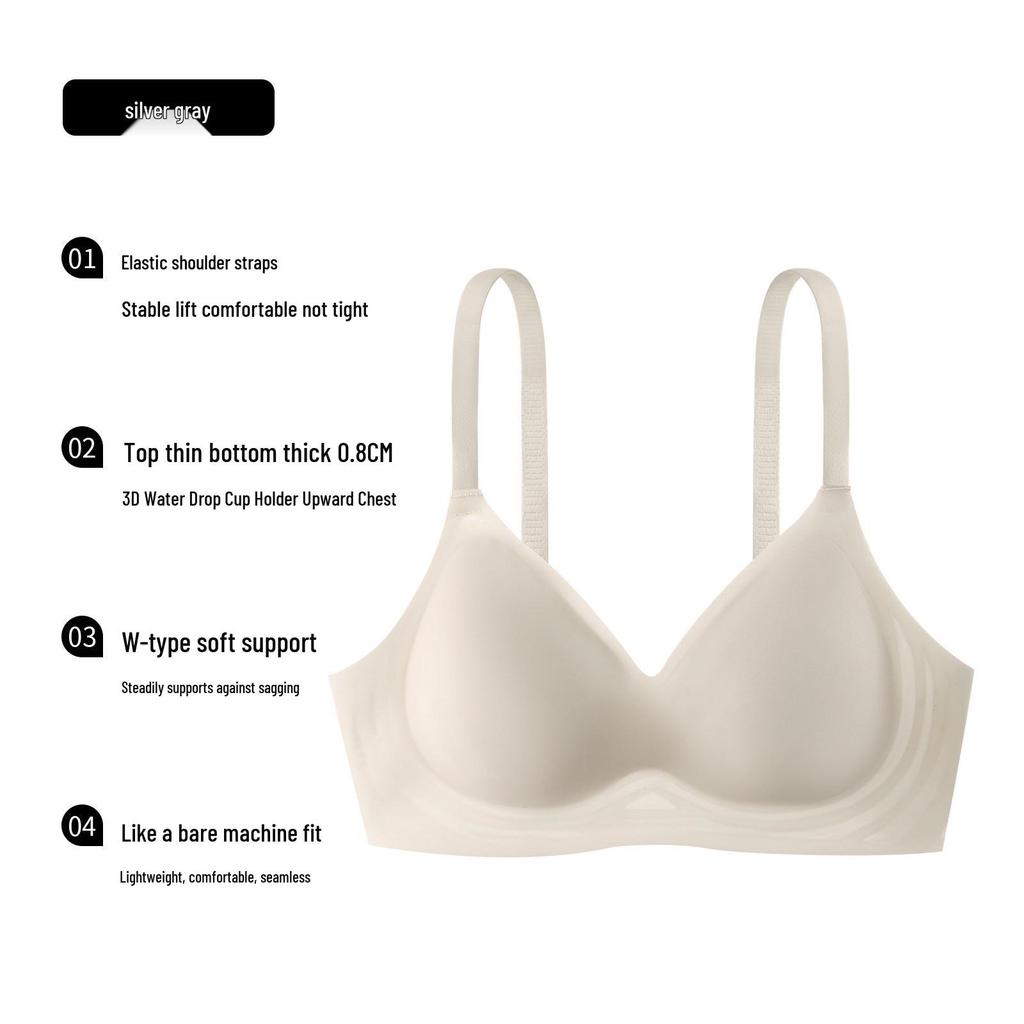 Six Rabbits Women's Push-Up Wire-Free Soft Support Bra, Small Bust, Anti-Sagging, Side Support