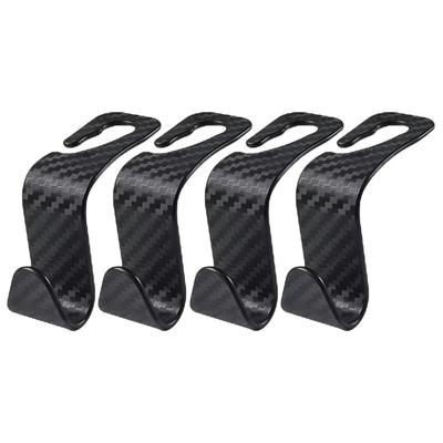 High Quality Sleek Carbon Fiber Style Car Hook Multifunctional Textured Easy Installation Fiber Textured Organizer Stable