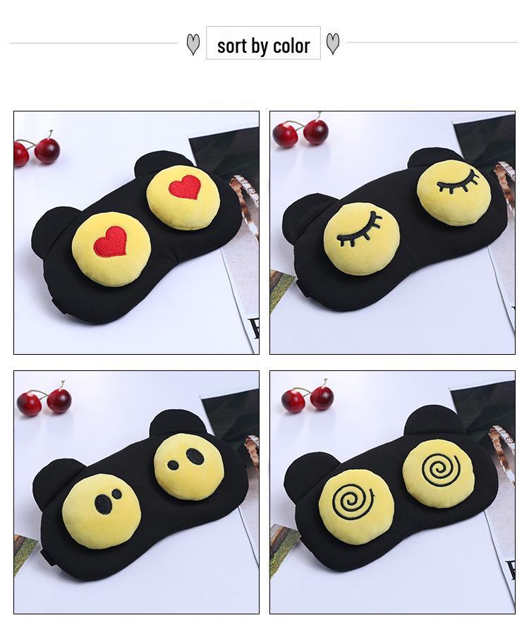 3D Cartoon Eye Mask with Lace - Cute Hot/Cold Compress for Sleep, Light Blocking, Breathable Eye Protection for Men and Women
