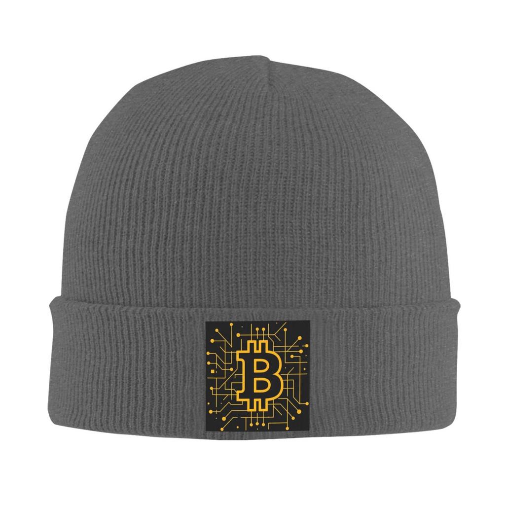Bitcoin BTC Crypto Currency Warm Knitted Cap Winter Knit Bonnet Hat Skullies Beanies Hip Hop Caps for Unisex