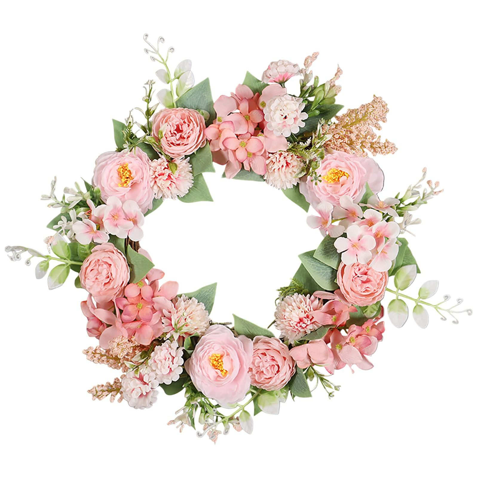 

Весенний и летний искусственный венок из пионов для украшения дома, свадьбы, вечеринки, венок на День матери One Size розовый