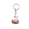 Personalized Easter Keychain: Carrot Rabbit, Colored Egg, and Little Chick Pendant for Women