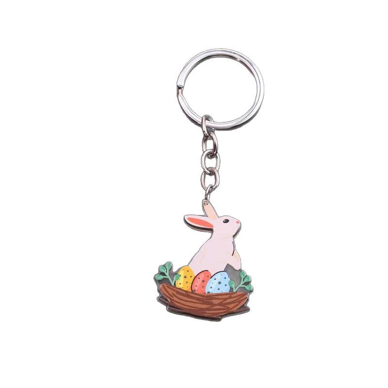 Personalized Easter Keychain: Carrot Rabbit, Colored Egg, and Little Chick Pendant for Women