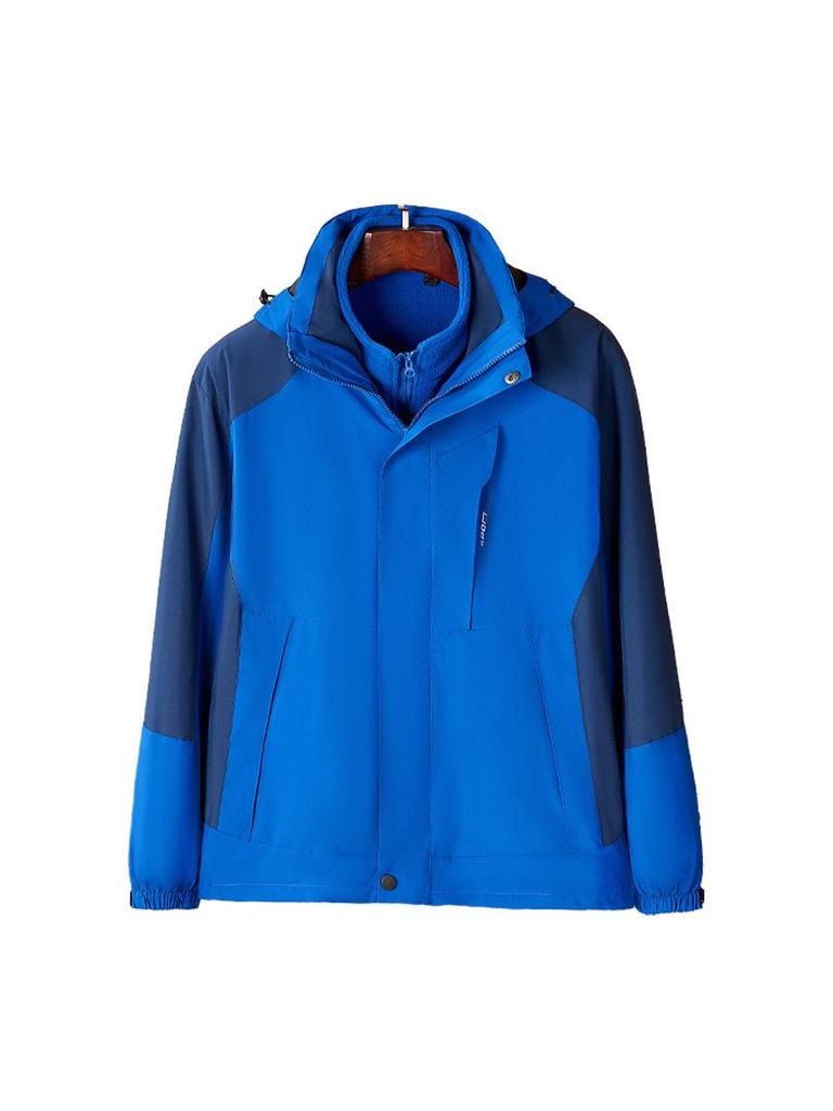 Autumn-Winter Fleece Shell Hiking Jacket with Detachable Liner and Hoodie