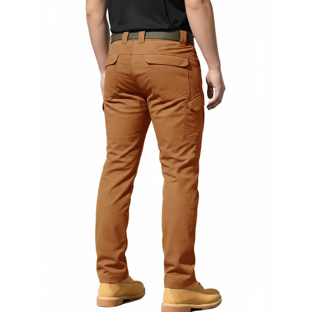 Herren-Cargohose mit mehreren Taschen in Vintage-Farbe für die Arbeit im Freien und zum Wandern