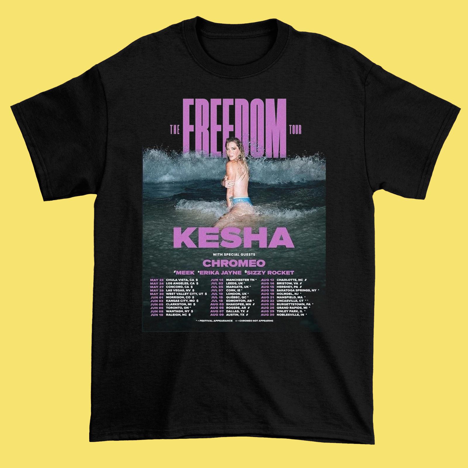 Kesha The Freedom Tour 2026 poster Black Shirt S-5XL TH592 S разноцветный