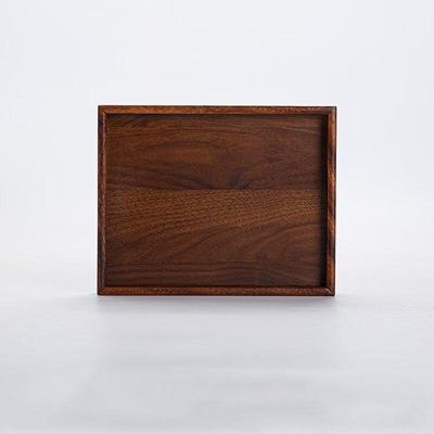 Walnut Wood Rectangular Serving Tray Set