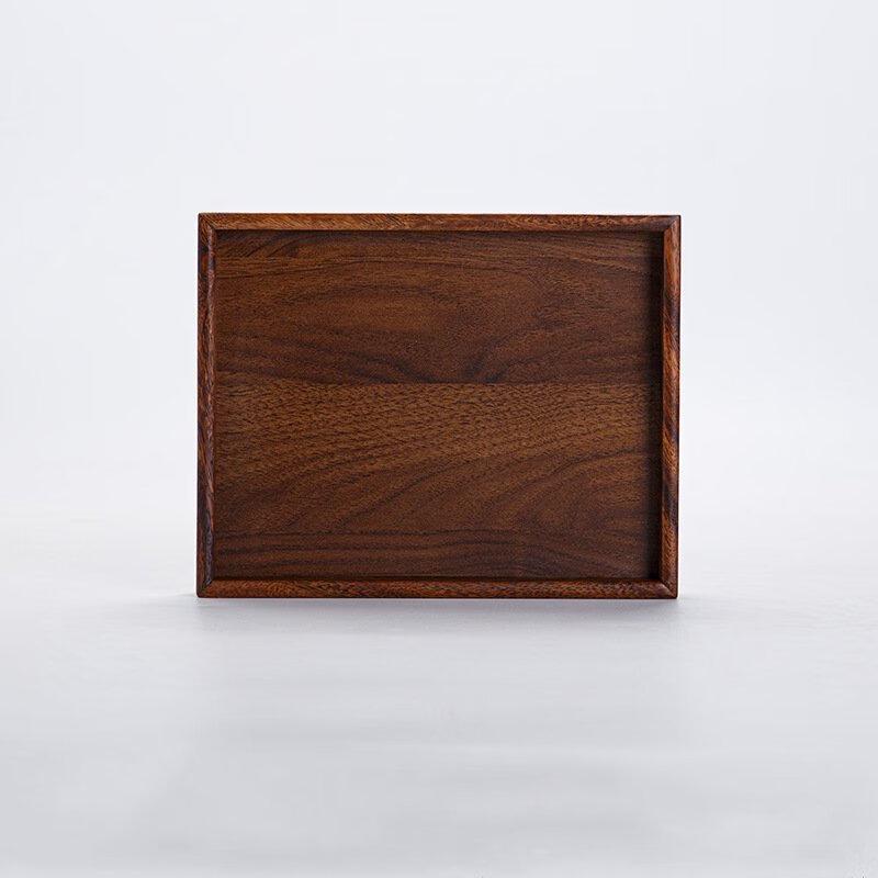 Rektangulär serveringsbricka i valnötsträ, set