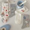 Female Summer Thin Mesh Breathable Preppy Cartoon Tube Cotton Socks