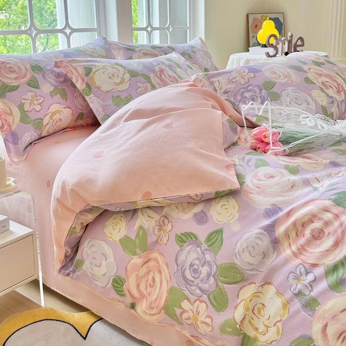 2025 Fresh Print All-Cotton Four-Piece Dorm Set
