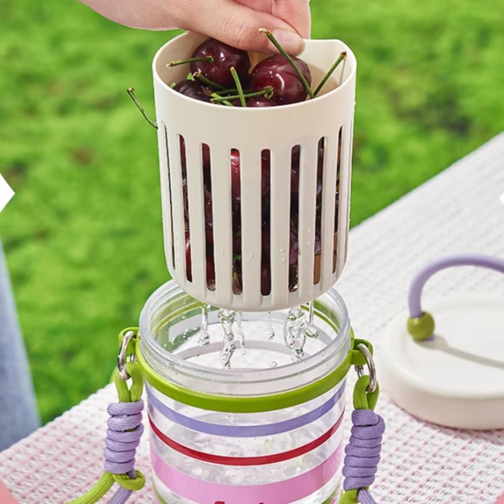 Leakproof Fruit Drain Cup Dopamine Food Container Portable Salad Cup  School