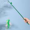 Cat Toys Feather Interactive Cat Toy Bamboo Handle Cats Sticks Detachable Cats Toy with Bell Feather Toys for Kitten Teasing