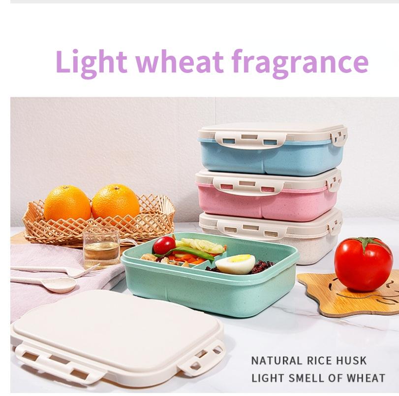 Wheat Tableware Japanese Plastic Lunch Box Insulation Preservation Box Student Children's Lunch Box Food Container