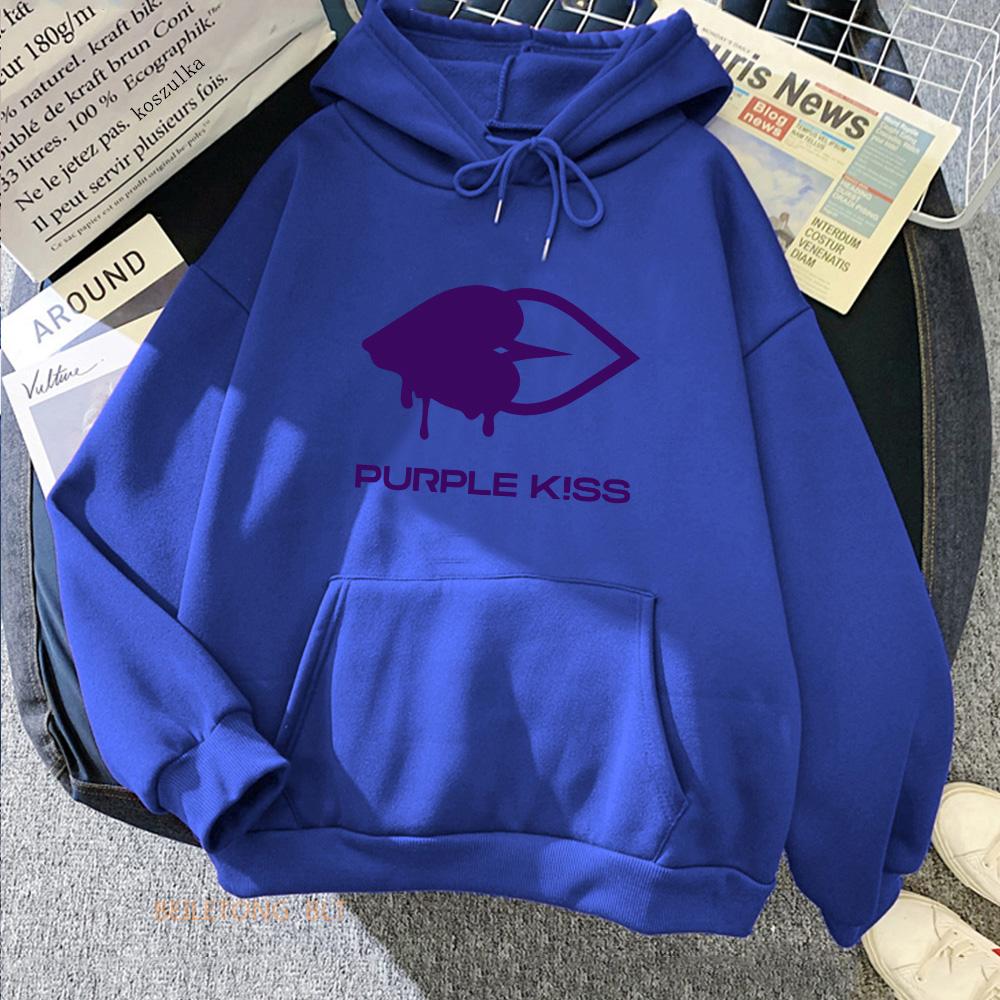 Purple Kiss Hoodies  Girls Band Graphic Printing Sweatshirts Spring Long Sleeve Hooded Pullovers Sudaderas Clothes