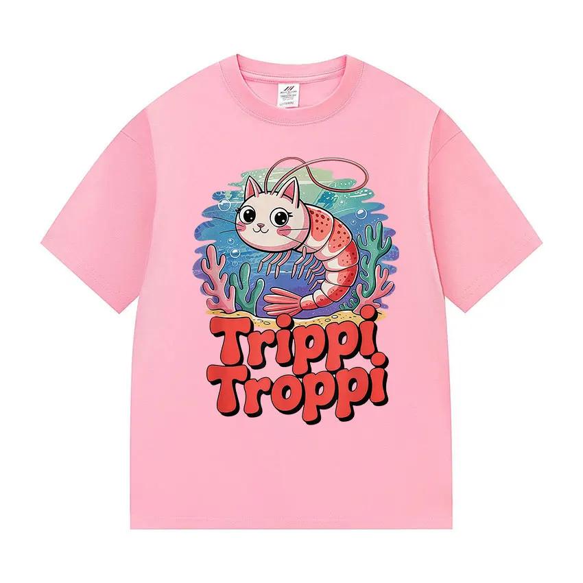 Funny Italian meme Tshirtstylish Trippi Troppi cute shortsleeve Tshirt for Womensummer Tshirt S