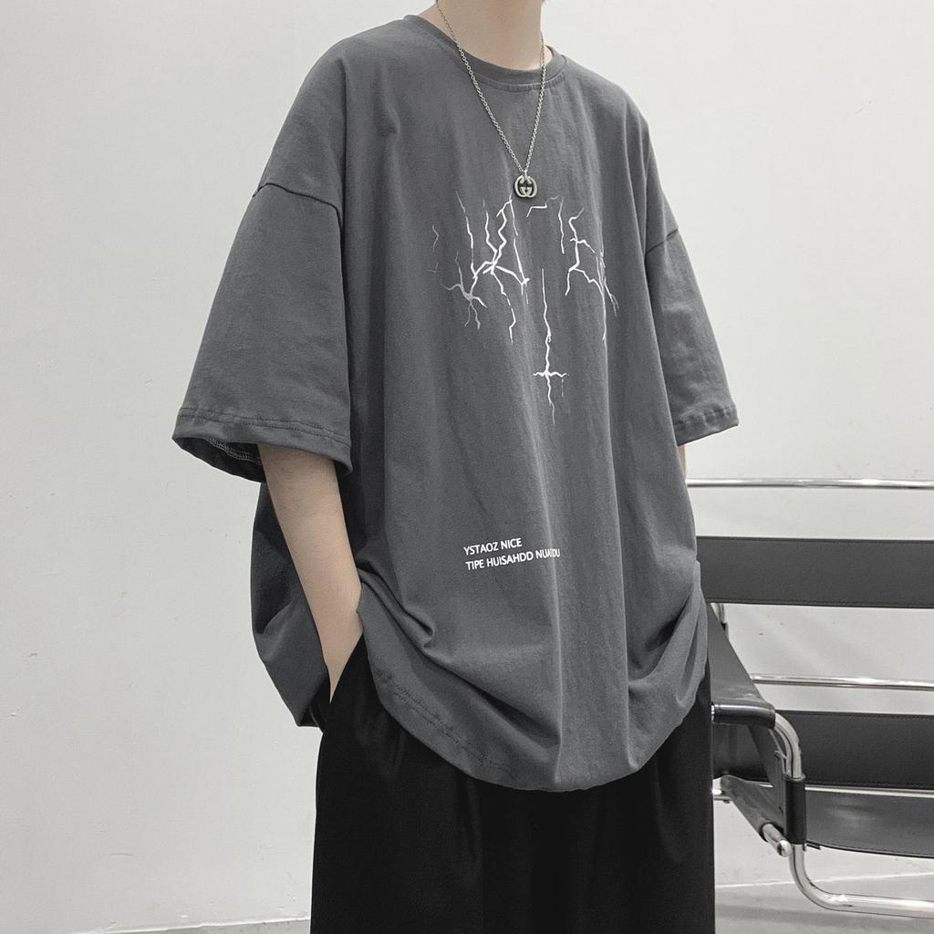 2021 Men's Short-Sleeve Summer Trendy Loose Hong Kong Style T-Shirt