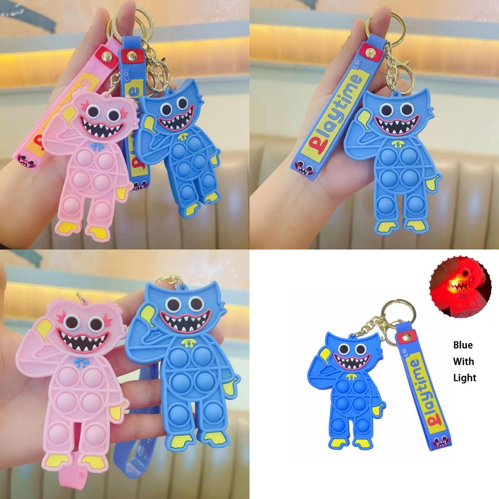 Led Poppy Playtime Huggy Wuggy Toy Keychain Fun And Safe Stress Relief Pendant With Light