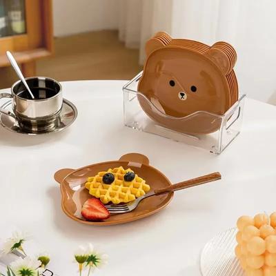 Mini-niedliche Cartoon-Form Bär Spieß Knochen Gericht Kreative Desktop Müll Tablett Snack Lebensmittel Rückstände Obst Teller Küche Geschirr