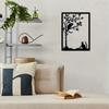 Modern Cat Silhouette Metal Wall Art Black White Branch Design Indoor Outdoor Decor Pet Lovers Gift