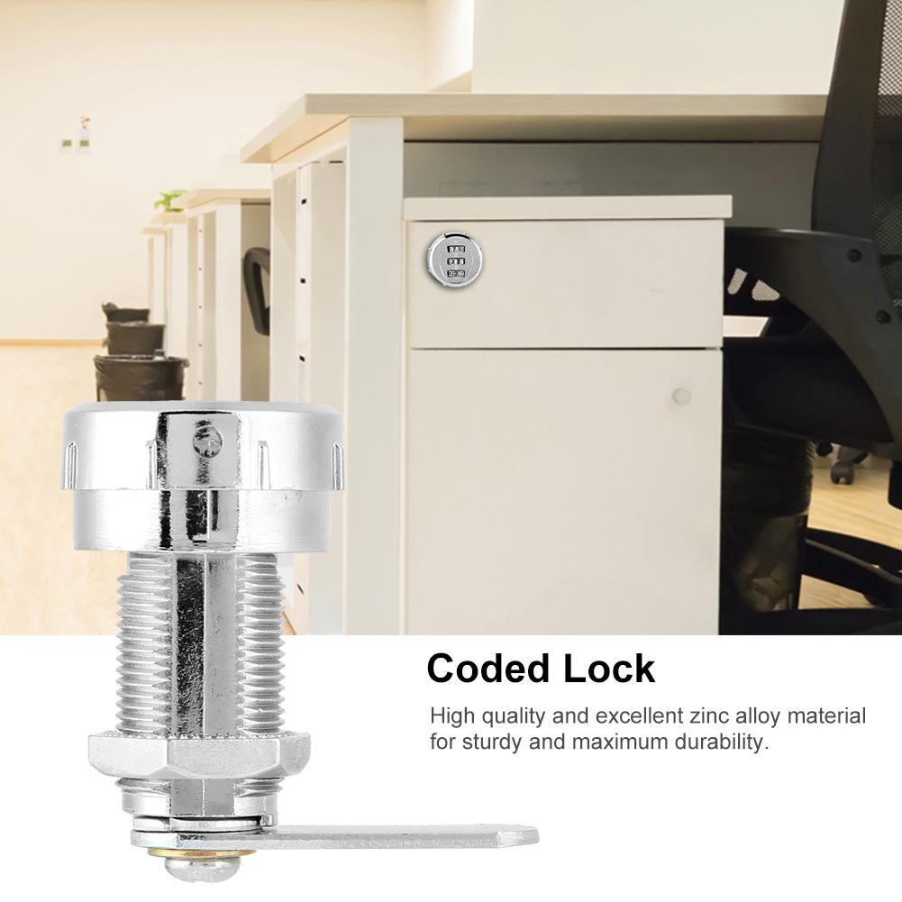 2pcs 30mm/1.18in 3-Digit Mechanical Code Password Lock for Cabinet Wardrobe Locker
