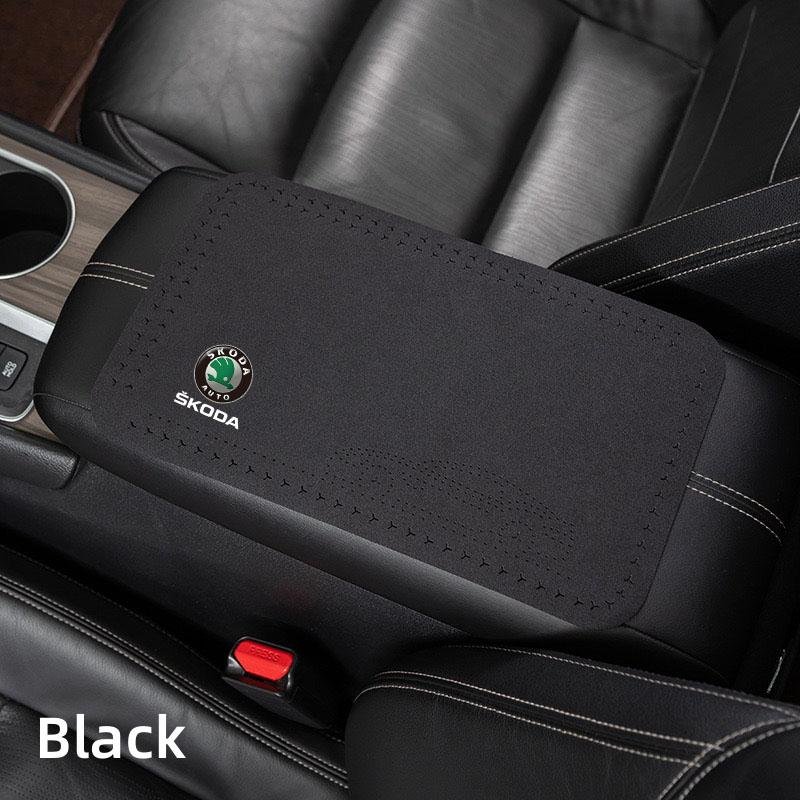 Leather Car Armrest Mat Auto Armrests Storage Box Mat For Skoda octavia 2 a7 a5 rapid fabia yeti superb SCALA citigo Accessories OA1