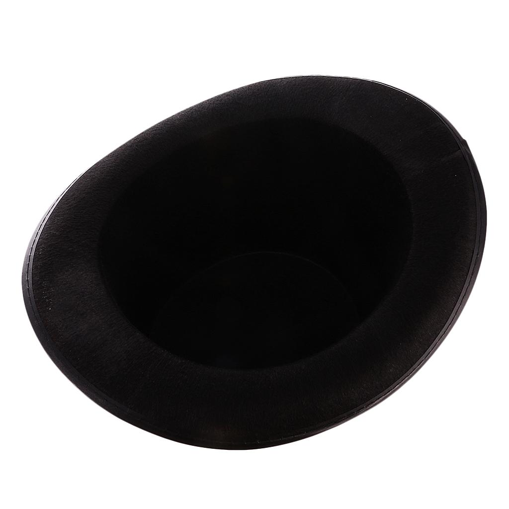Black Magician Jazz Hat Classic Top Hat Polyester Felt Unisex Fedora Party Hat for Stage Performance