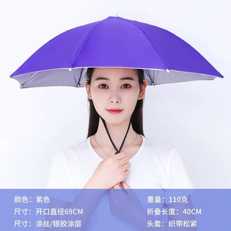 Umbrella Hat with Headgear, Sun Protection Fishing Hat, Rainproof Tea-Picking Hat, Umbrella Hat, Poncho, Helmet Umbrella