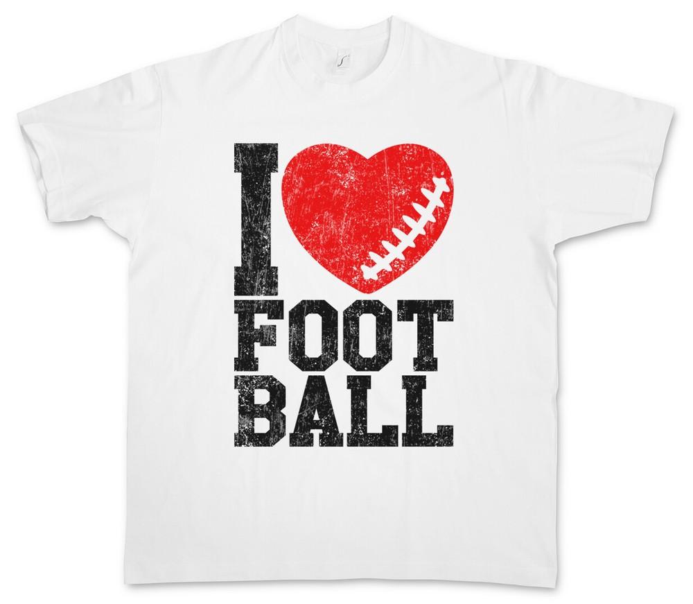 

I Love Football II T-Shirt Hearts Heart Love Addicted Addiction Ball Foot XL