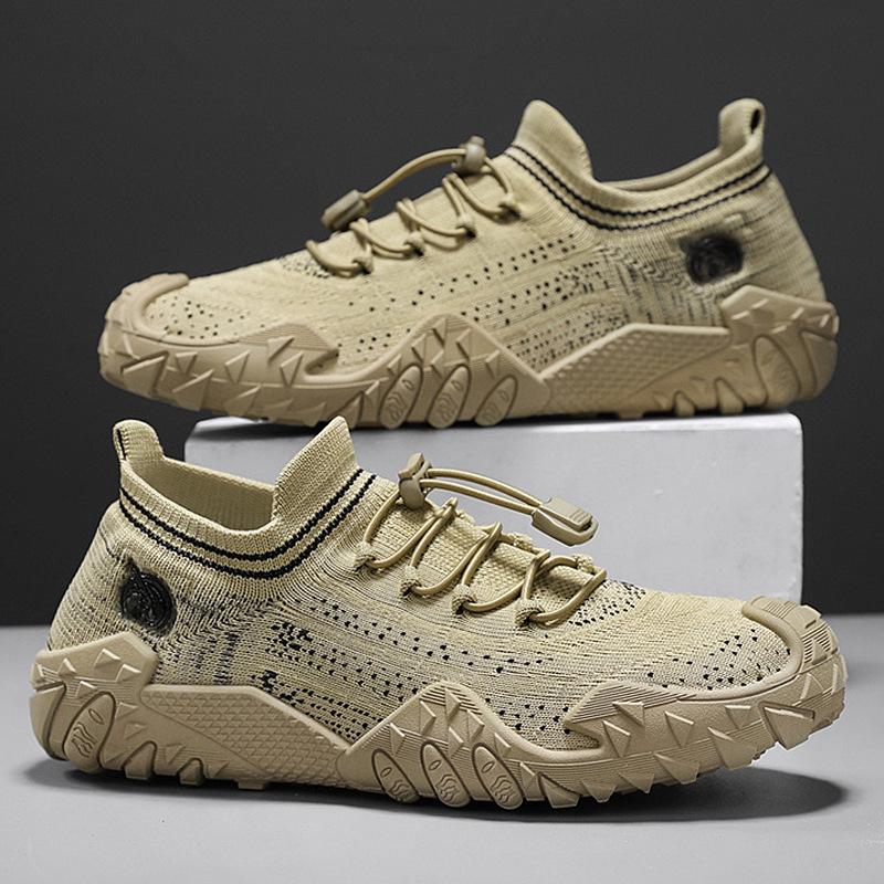 

Summer men s shoes new breathable hollow mesh shoes men s shoes non-slip sports shoes casual dad shoes 44 песочный