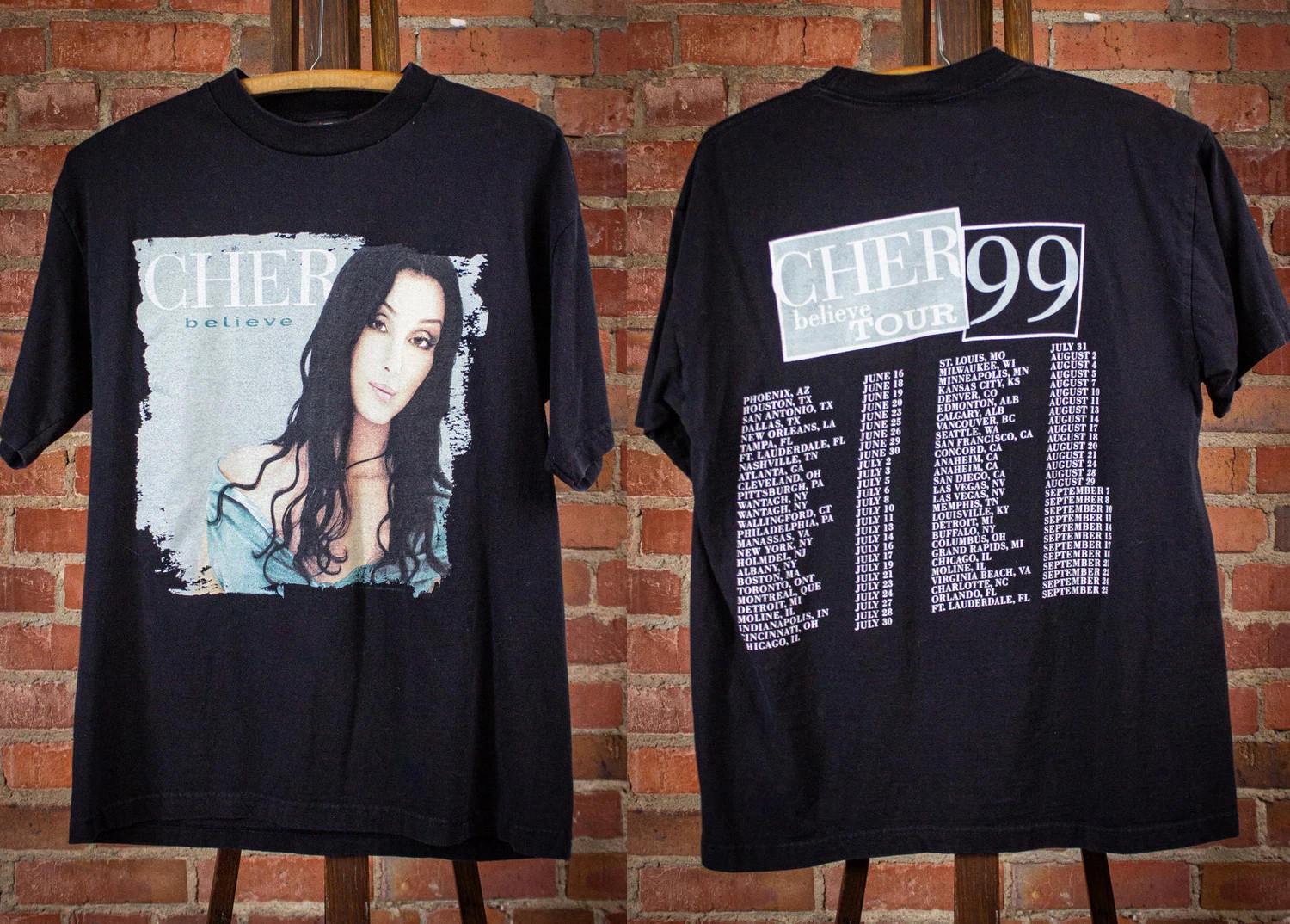 Vintage Styles Cher Believe Tour Concert T Shirt 1999 Black M