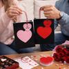 10/12PCS New Heart Design Gift Bags With Handles Eco-Friendly Shopping Bags Kraft Paper Party Favor Bags Valentine's Day