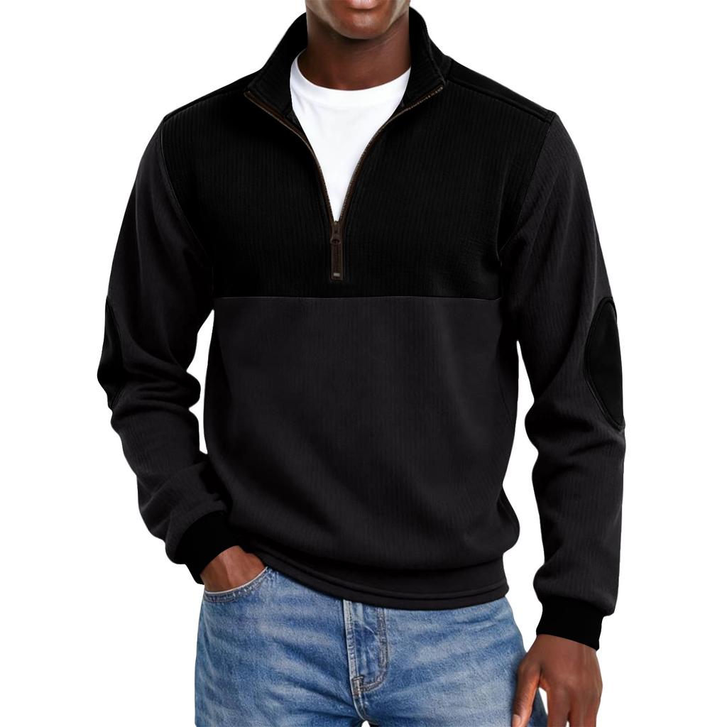 Herre Colorblock Halv Glidelås Ståkrage Genser Herre Sport Stor Størrelse Casual Ståkrage Genser