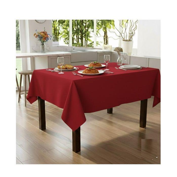 Nappe en polyester Essentiel 145 x 240 cm rouge