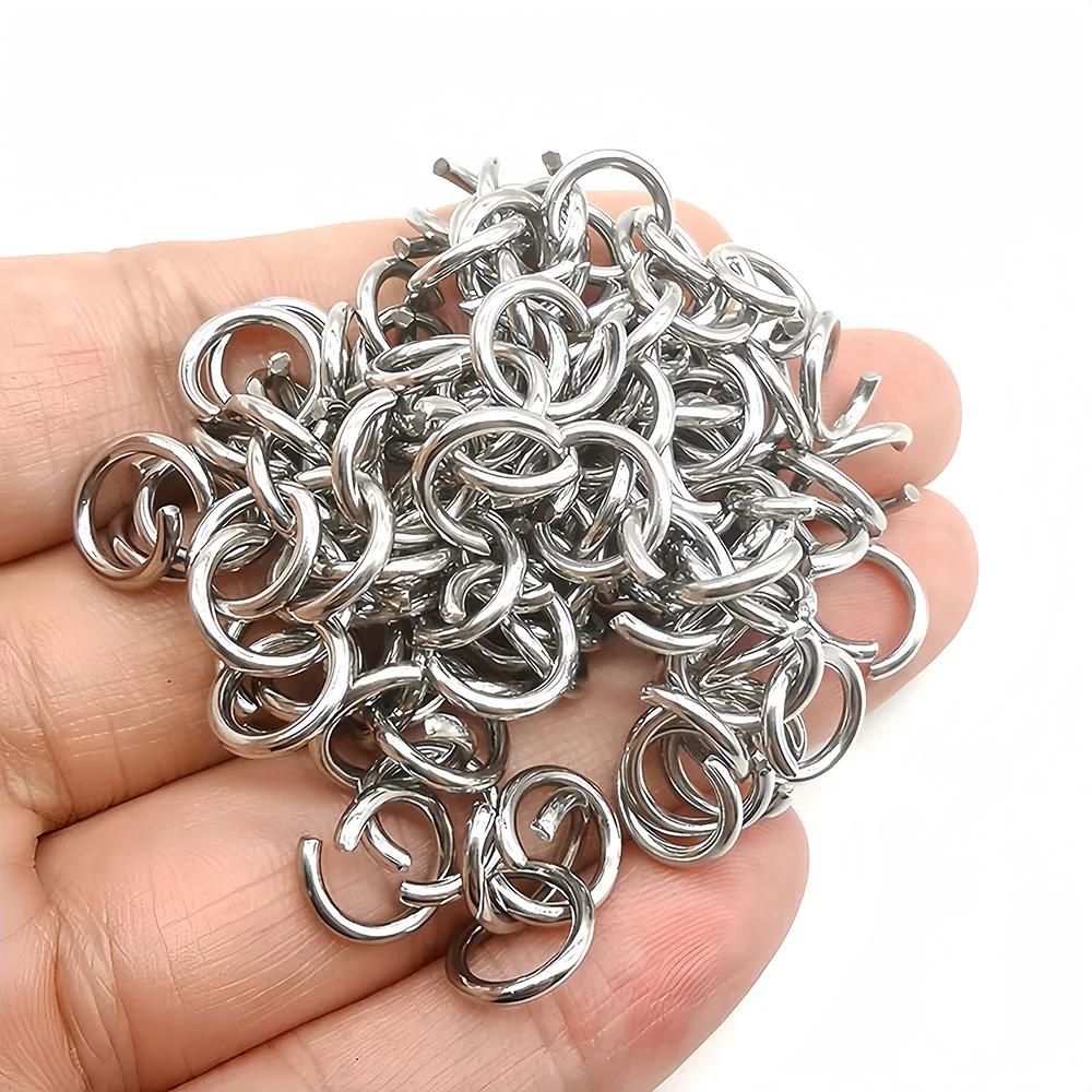 100-300 Pezzi 3-12mm Acciaio Inossidabile Anelli Aperti Divisi Anello O Connettore per Collana Bracciale Gioielli Componenti per Creazione All'ingrosso