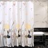 Shower Curtain Dandelion Floral Print White Bathroom Curtains Waterproof Postal Style Water Resistant Peva Fabric With Hooks