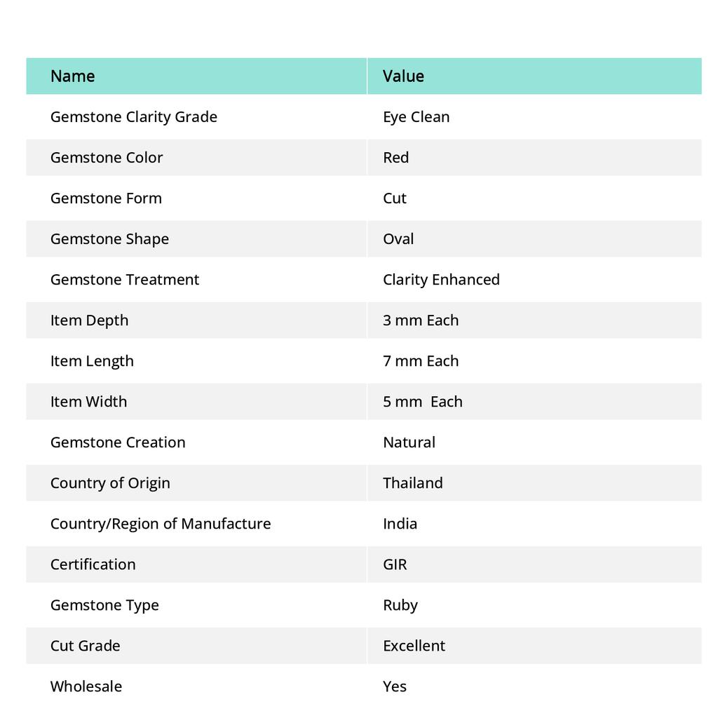 12 Pcs CERTIFIED Ruby Loose Gemstones Red Oval Shape 7x5 Mm Each Lot Az-495395